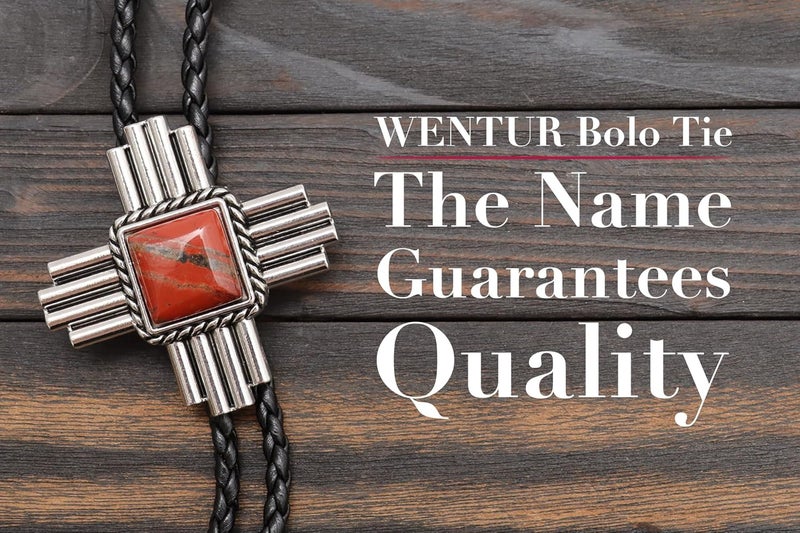 Wentur Stone Bolo Ties for Men Western - Vintage Cowboy Bolo Tie for Women Western Costume Accessories - Image 2